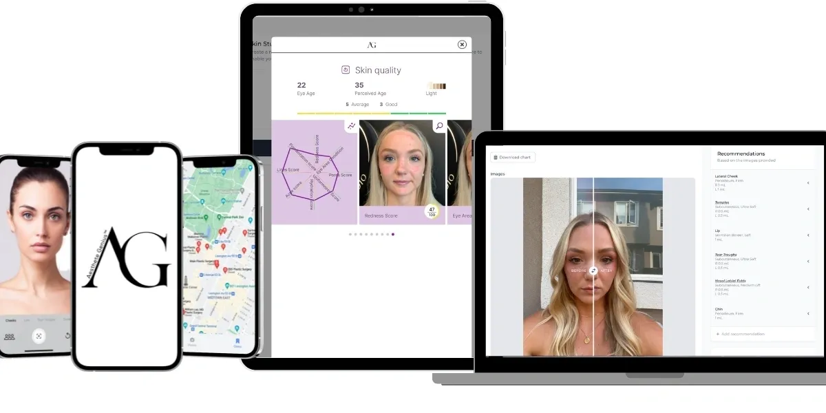 Practitioners using Aesthete Genius during an aesthetic consultation